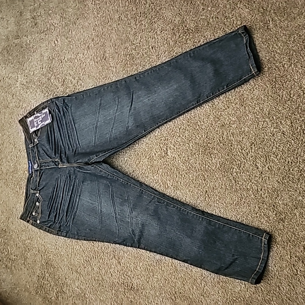 Drama 101 Gold High Rise Dark Wash Stretch Skinny Jeans